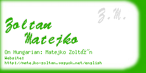 zoltan matejko business card
